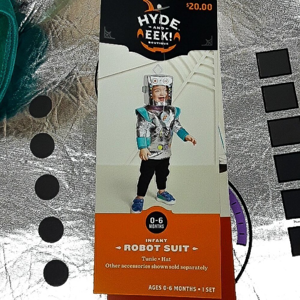 Target Hyde & Eek Kids Infant Costume 0-6 Months Robot Suit Tunic Hat Halloween